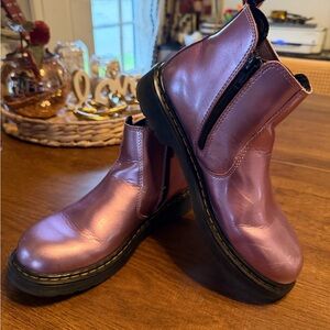 Dr. Martens Metallic Pink Ankle zip up Boots